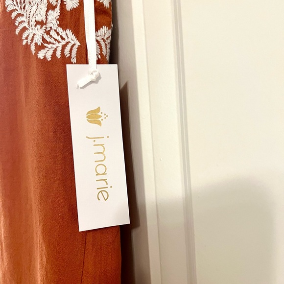 J Marie Orange Embroidered Edge Top Size M - Picture 4 of 5